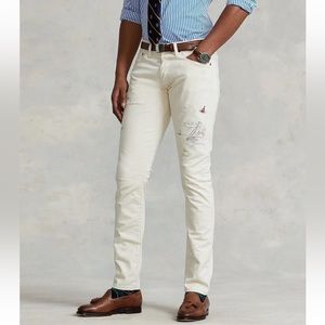 Polo Ralph Lauren Sailing Yacht Artist Artwork The Sullivan Slim Jeans Sz 33x30